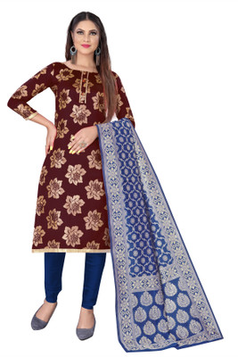 GLAMAFFAIR Jacquard Self Design Kurta & Churidar Material
