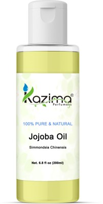 KAZIMA Jojoba Cold Pressed Carrier Oil (200ML) Pure Natural Used for Hair Growth, Hair ReGrowth, Acne Treatment, Body Massage Hair Oil(200 ml)