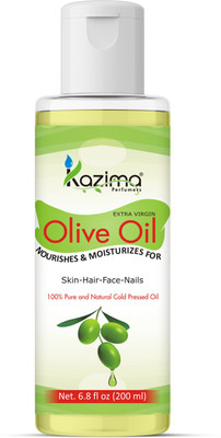 Kazima Olive Cold Pressed Carrier Oil Pure Natural For Skin care & Hair treatment Hair Oil(200 ml)