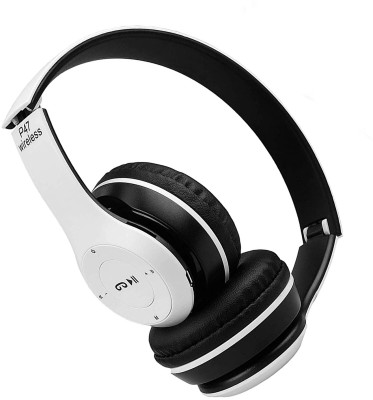 Yoto P47 BT Wireless Headphone with Mic Foldable Earphone with FM,TF Bluetooth Headset(White, Black, On the Ear)