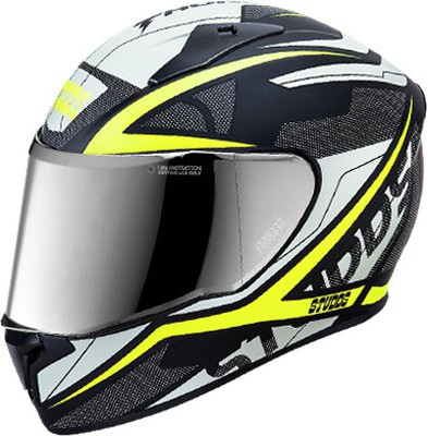 STUDDS THUNDER D4 FULL FACE Motorbike Helmet(MATT BLACK, Yellow)