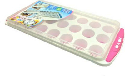 DCENTA UP ICE CUBE TRAY WITH SILICON BOTTOM Pink Plastic Ice Cube Tray(Pack of1)