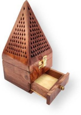 Tillu Wooden Pyramid Shape Dhoop Batti, Cone burner stand Wooden Incense Holder(Brown)