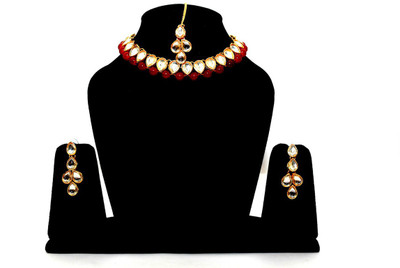 VIVA VIRAL Alloy Gold, Red Jewellery Set(Pack of 1)