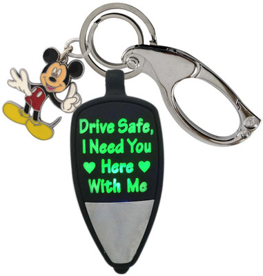 SHOKY LOOKS Multicolor DRIVE SAFE I NEED YOU HERE WITH ME with Man of House Mickey Mouse Design and High Quality Locking Lock Key Chain