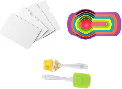 London Paree Combo Set Of 4 pcs scrapper,6 multi measuring cup,Big Brush and spatula Kitchen Tool Set(Multicolor, Baking Tools)