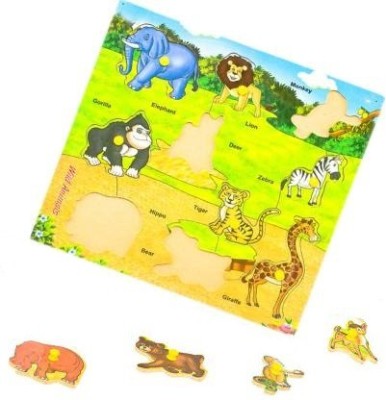 Haulsale Wooden Jigsaw Puzzle Board for Kids - Wild Forest Animal - Learning & Educational Gift for Kids (1 Pieces)(Multicolor)