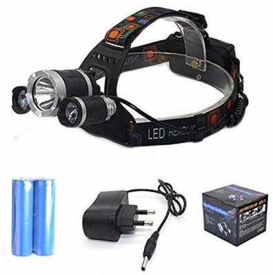 skyunion Waterproof LED Head Lamp Flash Light Torch with Adjustable (Black) LED Headlamp(Black)