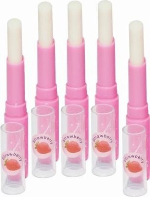 PINNER fruit extract color changing pink magic lipstick combo pack of 5(Pink, 5.5 g)