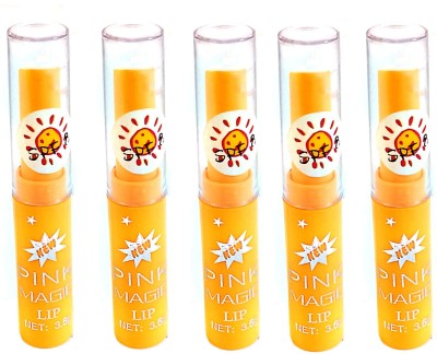 PINNER Orange Pink MAgic lipstick Pack OF 5(Orange, 5.5 g)