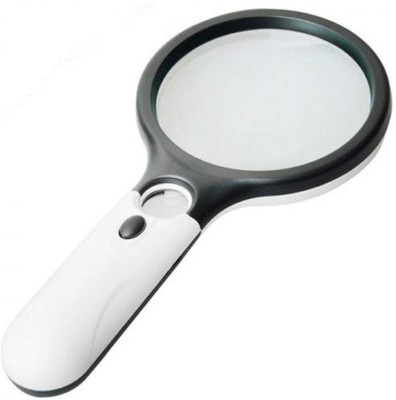 NEW VERMA 3 LED Light 3X & 45x Handheld Magnifier, Reading Magnifying Glass Lens 45x Magnifying Glass with 3 Led Light(White)
