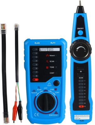 Techtest Wire Tracker RJ11 RJ45 Cable Tester Line Finder Multifunction Wire Tracker Toner Ethernet LAN Network Cable Tester for Network Cable Collation, Telephone Line Tester, Continuity Checking Digital Multimeter(Blue 2000 Counts)