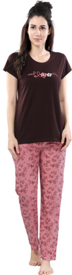 DZZO Women Printed Multicolor Top & Pyjama Set