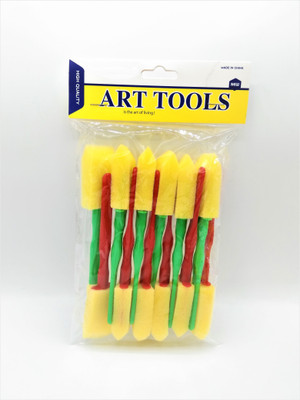 Gold Leaf 12 Pcs Durable yellow Sponge Paint Brush with plastic Handle for Children DIY, Graffiti, Painting, Art Painting Sponge Brush(Pack of 12)