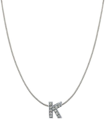ZIVOM Letter Silver Cubic Zirconia Copper Pendant Set