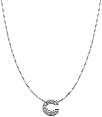 ZIVOM Letter Silver Cubic Zirconia Copper Pendant Set