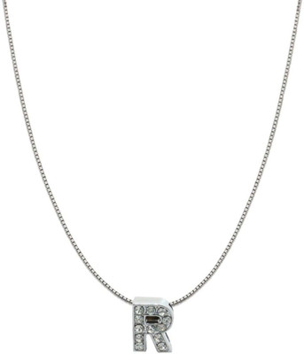 ZIVOM Letter Silver Cubic Zirconia Copper Pendant Set