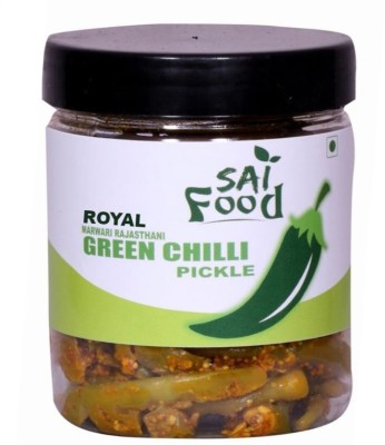 SAI Food (Without Oil) Homemade Royal Marwari Rajasthani Green Chilli Pickle Hari Mirch Ka Achar 250gm Traditional Marwari Rajasthani Flavor Tasty & Spicy 250gm Green Chilli Pickle(250 g)