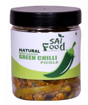 SAI Food (Without Oil) Homemade Natural Marwari Rajasthani Green Chilli Pickle Hari Mirch Ka Achar 250gm Traditional Marwari Rajasthani Flavor Tasty & Spicy 250gm Green Chilli Pickle(250 g)