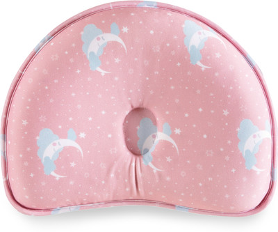The White Willow Soft Memory Foam Abstract Baby Pillow Pack of 1(Pink)