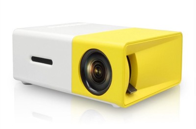 favone Mini Portable Full HD High Resolution LED Portable Projector (400 lm) Portable Projector(Yellow)