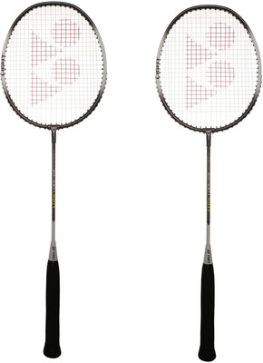 YONEX ZR 100 LIGHT (Dark Charcoal) Black, Silver, Grey Strung Badminton Racquet(Pack of: 2, 90 g)