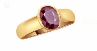 Neeba Metal Ruby Gold Plated Ring