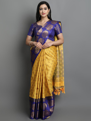 90% OFF on VILLAGIUS Woven Dharmavaram Jacquard Saree(Yellow) 90% OFF on VILLAGIUS Woven Dharmavaram Jacquard Saree(Yellow)