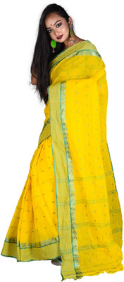 sourav biswas Woven Tant Pure Cotton Saree(Multicolor)