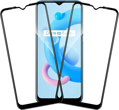 TINGTONG Edge To Edge Tempered Glass for Realme C20(Pack of 2)
