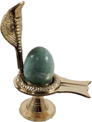 Neo Classic Shivling with Jalahari Yoni Stand Showpiece Decorative Showpiece  -  12 cm(Brass, Marble, Gold, Green)