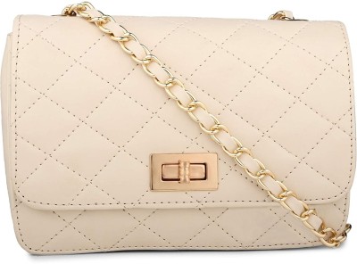 LEXELS CLUB Beige Sling Bag Cross Body Sling Bag