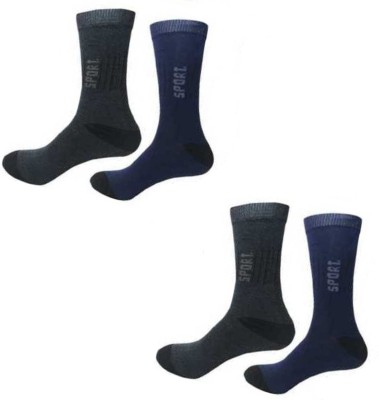 RAJAVI Unisex Solid Mid-Calf/Crew(Pack of 4)