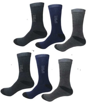 RAJAVI Unisex Solid Mid-Calf/Crew(Pack of 6)