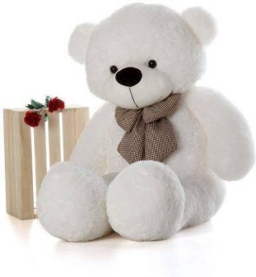 Kids wonders Teddy Bear / high Quality / Neck brow / Cute and Soft Teddy Bear (White)  - 152.4 cm(White)