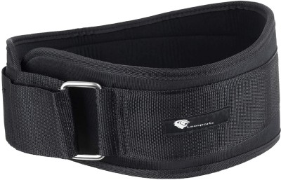 Leosportz Weight Lifting Deadlift Belt stabilize Back & Abdominal (4mm Thick 5 inch wide) Back / Lumbar Support(Black)