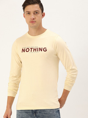 DIFFERENCE OF OPINION Printed Men Round Neck Beige T-Shirt