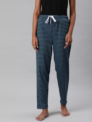 Quarantine Striped Women Blue Track Pants