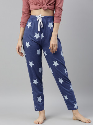 Quarantine Printed Women Blue Track Pants