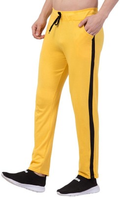 Bluecon Solid Men Yellow Track Pants