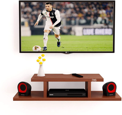 HOMACE Wall Mount TV Entertainment Unit/with Set Top Box Stand Classic Walnut (Ideal for 24 to 32) Screen- Christiano Particle Board Wall Shelf(Number of Shelves - 2)