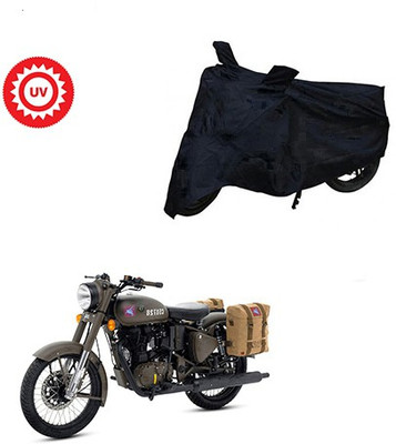 Atulit enterprises Two Wheeler Cover for Royal Enfield(Classic 500, Black)