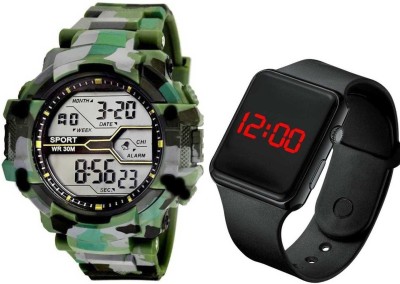 HUNTER HAWK Alarm/Day-Date Multi functional (Pack of 2) Digital Watch  - For Men