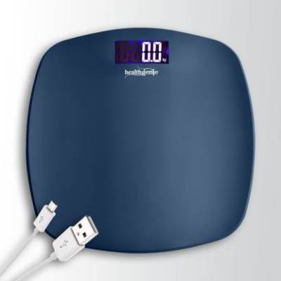 Healthgenie Ultra-Lite HD-331(Royal Blue) Digital Personal Body Weighing Scale, Strong & Best ABS Build Electronic Bathroom Scales & Weight Machine for Home & Human Balance with USB Charging & 1 Year Warranty Weighing Scale