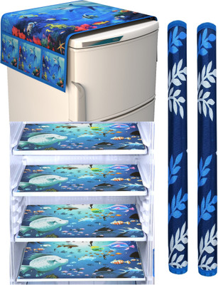 LAPHINO Refrigerator  Cover(Width: 100 cm, BLUE)
