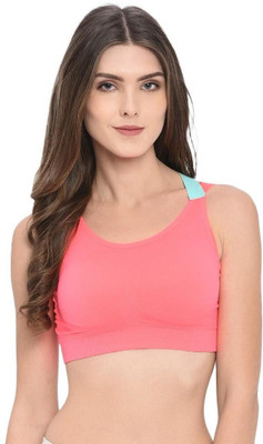 Poftik style back Women Sports Lightly Padded Bra(Pink)