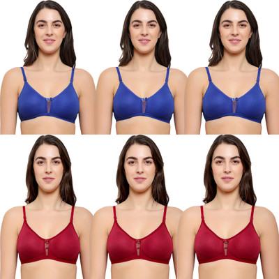 Chirography Women Full Coverage Non Padded Bra(Blue, Red)