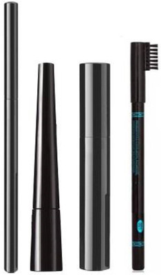 TheTopNotch Liqued EyeLiner + Hypercurl Mascara + Colossal Kajal + Eyebrow Pencil(4 Items in the set)