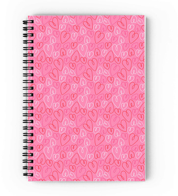 epheriwala Lite Pink Heart A5 Diary Unruled 160 Pages(Pink)