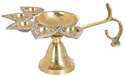 NAVYAKSH 1 Pancharti Diya Brass Table Diya(Height: 3 inch)